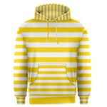Horizontal Stripes - White and Gold Yellow Men s Pullover Hoodie