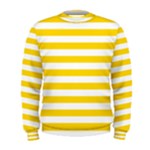 Horizontal Stripes - White and Gold Yellow Men s Sweatshirt