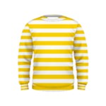 Horizontal Stripes - White and Gold Yellow Kid s Sweatshirt