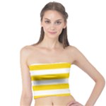 Horizontal Stripes - White and Gold Yellow Tube Top
