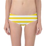 Horizontal Stripes - White and Gold Yellow Classic Bikini Bottoms