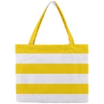 Horizontal Stripes - White and Gold Yellow Mini Tote Bag