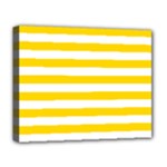 Horizontal Stripes - White and Gold Yellow Deluxe Canvas 20  x 16  (Stretched)