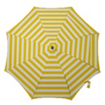 Horizontal Stripes - White and Gold Yellow Hook Handle Umbrella (Large)