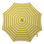 Horizontal Stripes - White and Gold Yellow Hook Handle Umbrella (Small)