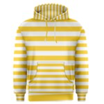Horizontal Stripes - White and Banana Yellow Men s Pullover Hoodie