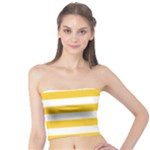 Horizontal Stripes - White and Banana Yellow Tube Top
