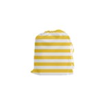 Horizontal Stripes - White and Banana Yellow Drawstring Pouch (XS)