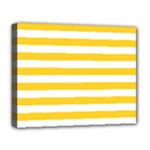 Horizontal Stripes - White and Banana Yellow Deluxe Canvas 20  x 16  (Stretched)