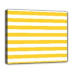 Horizontal Stripes - White and Banana Yellow Deluxe Canvas 24  x 20  (Stretched)