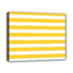 Horizontal Stripes - White and Banana Yellow Canvas 10  x 8  (Stretched)