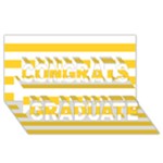 Horizontal Stripes - White and Banana Yellow Congrats Graduate 3D Greeting Card (8x4)