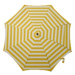Horizontal Stripes - White and Banana Yellow Hook Handle Umbrella (Small)