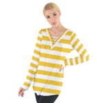 Horizontal Stripes - White and Deep Lemon Yellow Women s Tie Up Tee