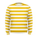 Horizontal Stripes - White and Deep Lemon Yellow Men s Sweatshirt