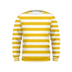 Horizontal Stripes - White and Deep Lemon Yellow Kid s Sweatshirt
