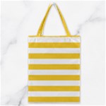 Horizontal Stripes - White and Deep Lemon Yellow Classic Tote Bag