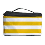 Horizontal Stripes - White and Deep Lemon Yellow Cosmetic Storage Case