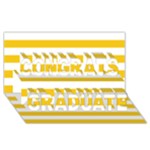 Horizontal Stripes - White and Deep Lemon Yellow Congrats Graduate 3D Greeting Card (8x4)