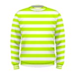 Horizontal Stripes - White and Fluorescent Yellow Men s Sweatshirt