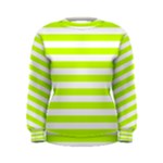 Horizontal Stripes - White and Fluorescent Yellow Women s Sweatshirt