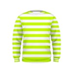 Horizontal Stripes - White and Fluorescent Yellow Kid s Sweatshirt