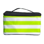 Horizontal Stripes - White and Fluorescent Yellow Cosmetic Storage Case