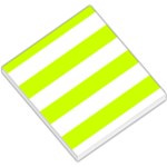 Horizontal Stripes - White and Fluorescent Yellow Small Memo Pads