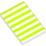 Horizontal Stripes - White and Fluorescent Yellow Large Memo Pads