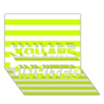 Horizontal Stripes - White and Fluorescent Yellow YOU ARE INVITED 3D Greeting Card (7x5)