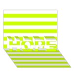 Horizontal Stripes - White and Fluorescent Yellow HOPE 3D Greeting Card (7x5)