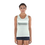 Horizontal Stripes - White and Pale Green Women s Sport Tank Top