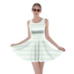 Horizontal Stripes - White and Pale Green Skater Dress