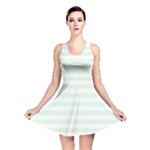 Horizontal Stripes - White and Pale Green Reversible Skater Dress