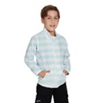 Horizontal Stripes - White and Pale Green Wind Breaker (Kids)