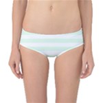 Horizontal Stripes - White and Pale Green Classic Bikini Bottoms