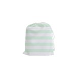 Horizontal Stripes - White and Pale Green Drawstring Pouch (XS)
