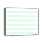 Horizontal Stripes - White and Pale Green Deluxe Canvas 14  x 11  (Stretched)