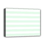 Horizontal Stripes - White and Pale Green Deluxe Canvas 16  x 12  (Stretched)
