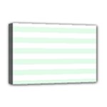 Horizontal Stripes - White and Pale Green Deluxe Canvas 18  x 12  (Stretched)