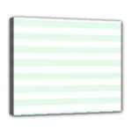 Horizontal Stripes - White and Pale Green Deluxe Canvas 24  x 20  (Stretched)