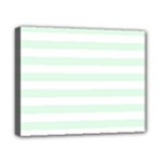 Horizontal Stripes - White and Pale Green Canvas 10  x 8  (Stretched)
