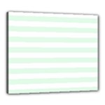Horizontal Stripes - White and Pale Green Canvas 24  x 20  (Stretched)