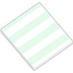 Horizontal Stripes - White and Pale Green Small Memo Pads