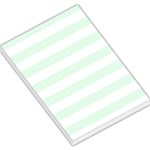 Horizontal Stripes - White and Pale Green Large Memo Pads