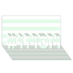 Horizontal Stripes - White and Pale Green #1 MOM 3D Greeting Cards (8x4)
