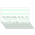 Horizontal Stripes - White and Pale Green BEST BRO 3D Greeting Card (8x4)