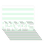 Horizontal Stripes - White and Pale Green HOPE 3D Greeting Card (7x5)