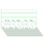 Horizontal Stripes - White and Pale Green #1 DAD 3D Greeting Card (8x4)