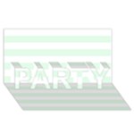 Horizontal Stripes - White and Pale Green PARTY 3D Greeting Card (8x4)